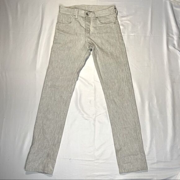 Mens Levi's 511 Skinny 30x30 Straight Leg Light Grey White Denim Jeans - Picture 1 of 9